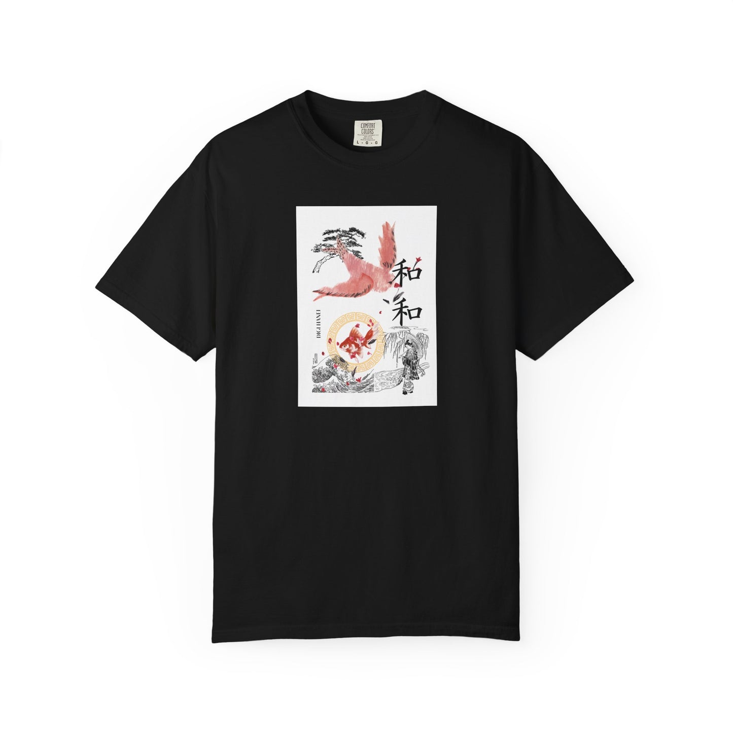 Peace Dyed T-Shirt with Kanji Design