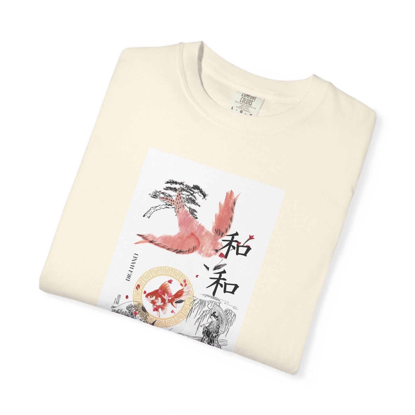 Peace Dyed T-Shirt with Kanji Design